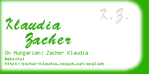 klaudia zacher business card